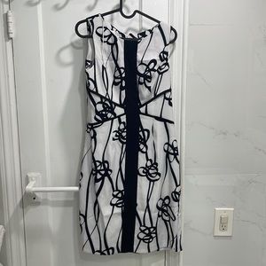 White with Black Stripes Dress